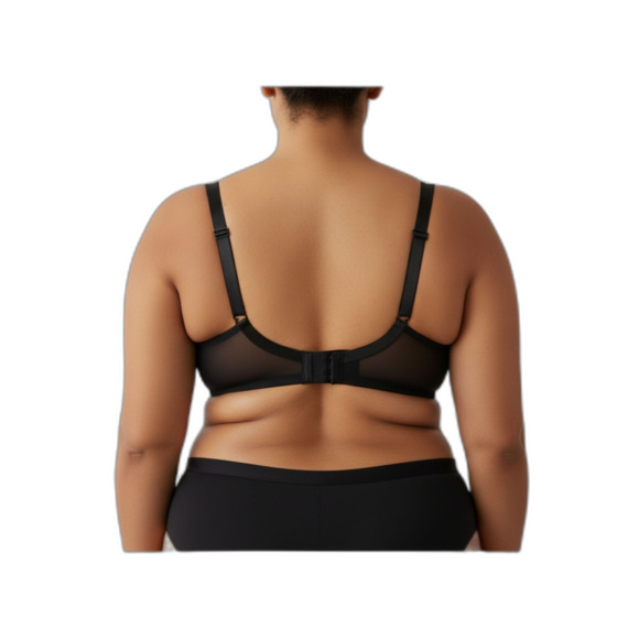 Curvy Couture Plus Size Sheer Mesh T-Shirt Bra 32H - Picture 3 of 7